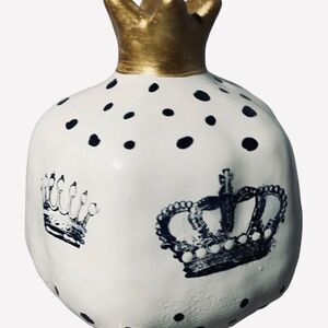 Gold and White Crown Decor Accent